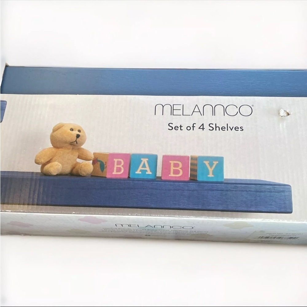 Shelves for Wall Melannco Floating Wall Shelves Set of 4 NAVY Finished NEW W/Box